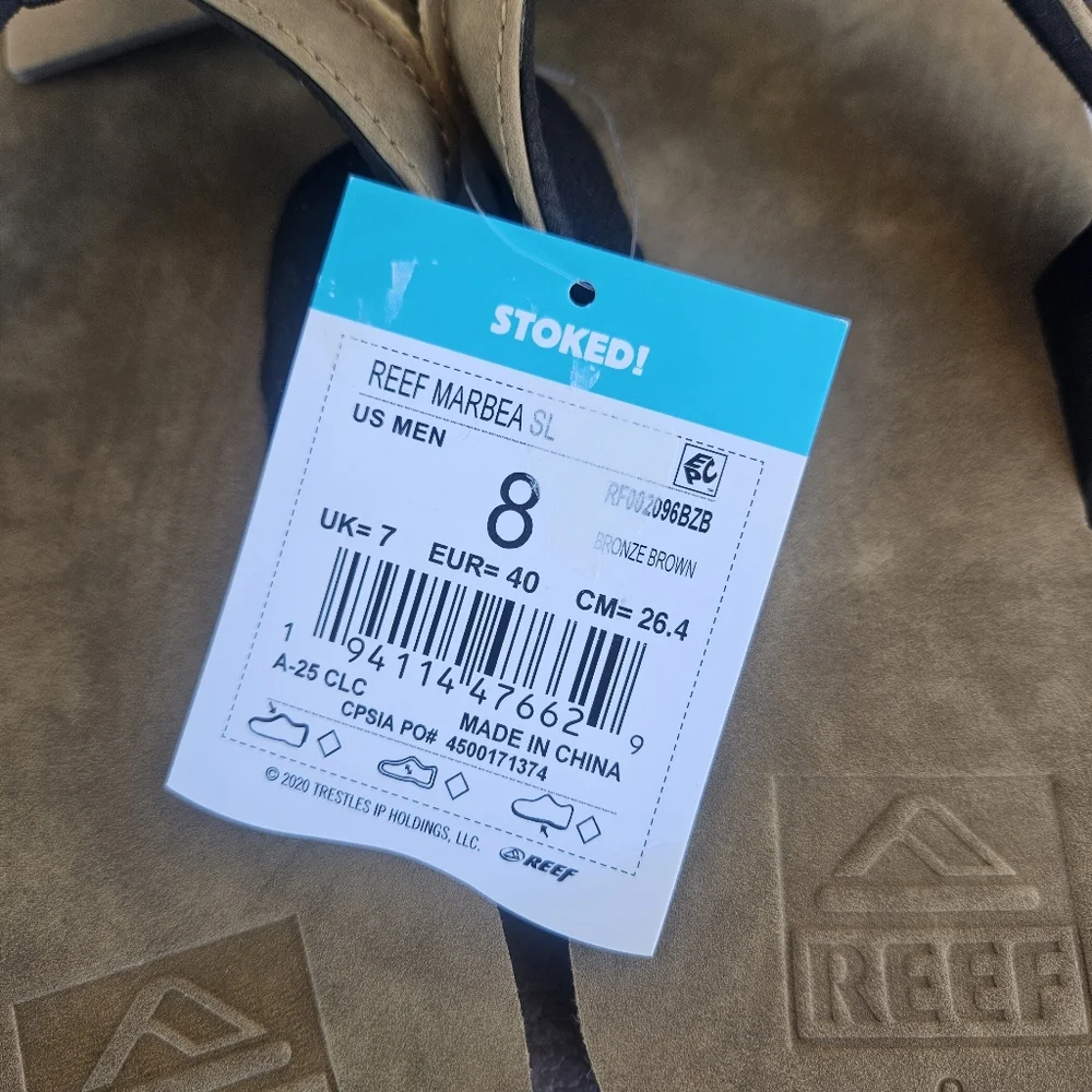 Reef Marbea SL Flip Flop Sandals Mens SZ 8 Comfort Water Friendly Bronze Brown